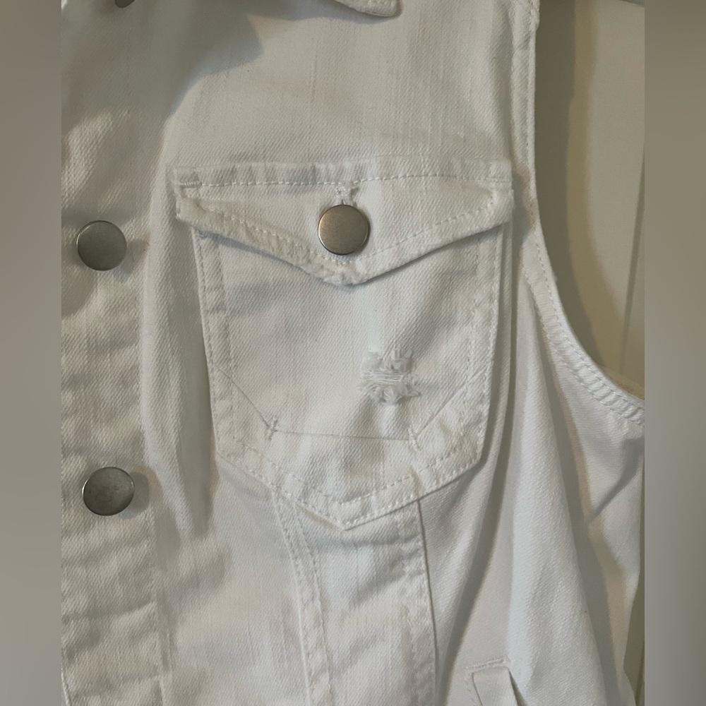 Chico's White Denim Vest - Picture 9 of 15